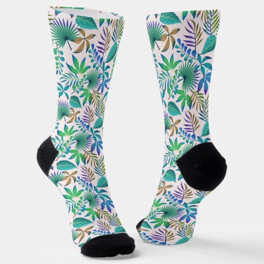 Chaussette Motif feuille tropical (Angulaire)