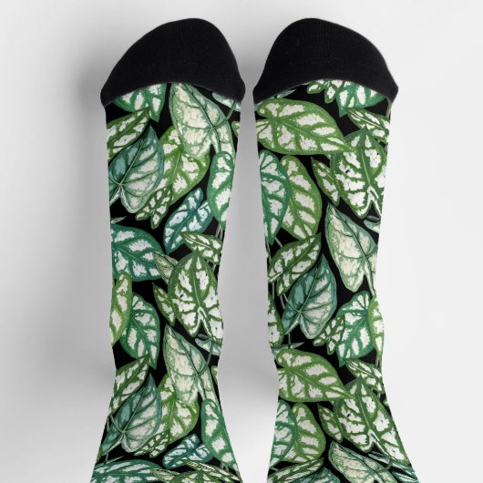 Chaussette Motif Feuille vert tropical (Haut)