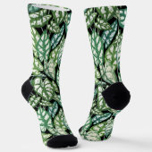 Chaussette Motif Feuille vert tropical (Angulaire)