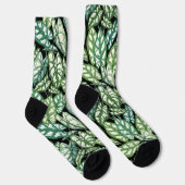 Chaussette Motif Feuille vert tropical (Droite)