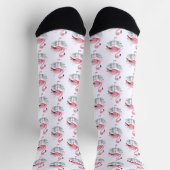 Chaussette Motif Flamant et Fleurs (Haut)