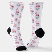 Chaussette Motif Flamant et Fleurs (Angulaire)