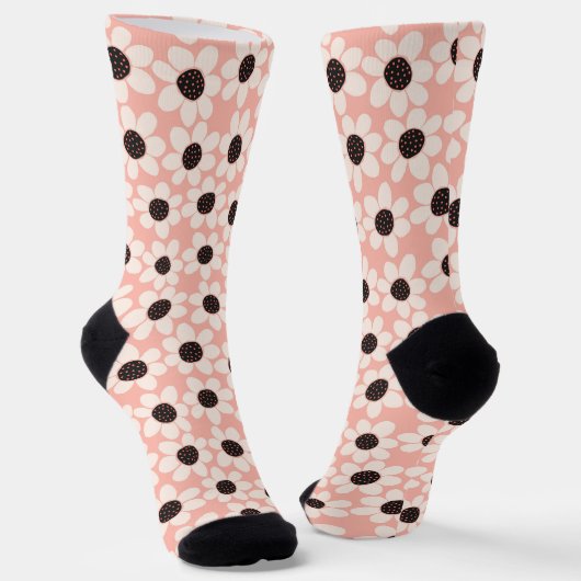 Chaussette Motif Fleur Rose Cute (Angulaire)