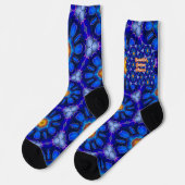 Chaussette Motif Fleurs bleues Abstraites (Gauche)
