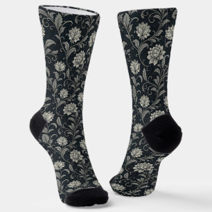 Chaussette Motif Fleurs Gothiques