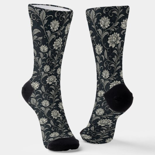 Chaussette Motif Fleurs Gothiques (Angulaire)