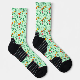 Chaussette Motif floral avec fleurs roses colorées
