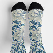 Chaussette Motif Floral bleu Antique Design asiatique (Haut)