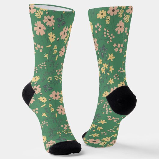 Chaussette Motif floral boho moderne (Angulaire)