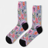 Chaussette Motif floral brodé (Gauche)