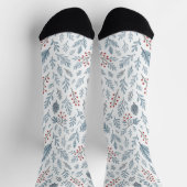 Chaussette Motif floral chic de baie de houx botanique (Haut)