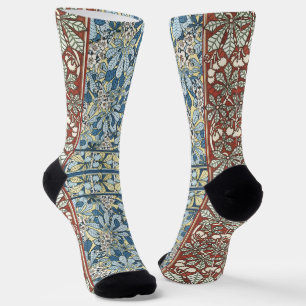 Chaussette Motif floral de marronnier Art Nouveau vintage