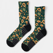 Chaussette Motif floral de Nasturtium actif (Gauche)