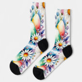 Chaussette Motif floral de Pâques (Gauche)