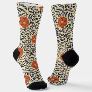 Chaussette Motif floral de pivoine chinoise Art nouveau vinta