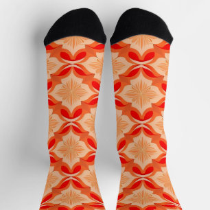 Chaussette Motif floral géométrique avec motifs symétriques