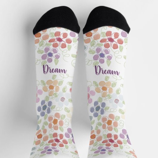 Chaussette Motif floral pastel (Haut)