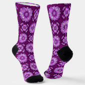 Chaussette Motif floral pourpre (Angulaire)