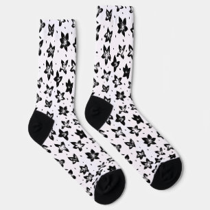 Chaussette Motif floral reconstitué - Goth achromatique