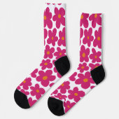 Chaussette Motif floral rose (Gauche)
