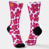 Chaussette Motif floral rose (Angulaire)