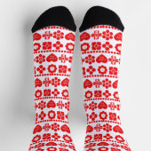 Chaussette Motif floral rouge et cœur pour la Saint-Valentin (Haut)