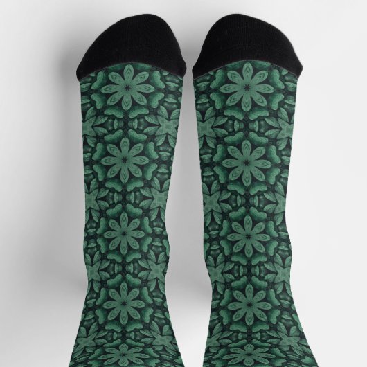 Chaussette Motif floral vert (Haut)