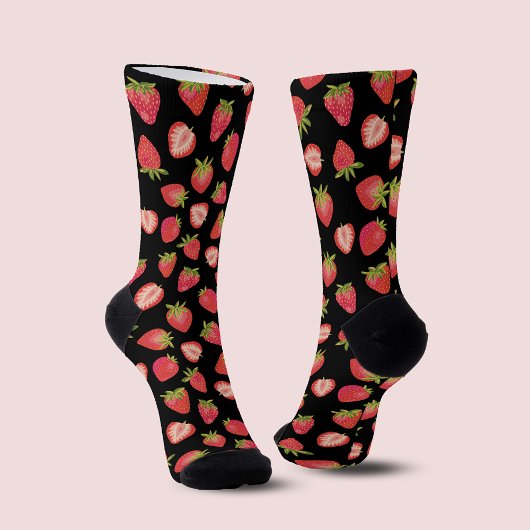 Chaussette Motif Fraise d'Été