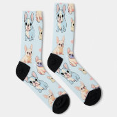 Chaussette Motif français mignon Bulldog Pastel (Droite)