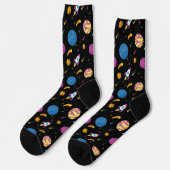 Chaussette Motif Galaxy Voyage en vaisseau spatial (Gauche)