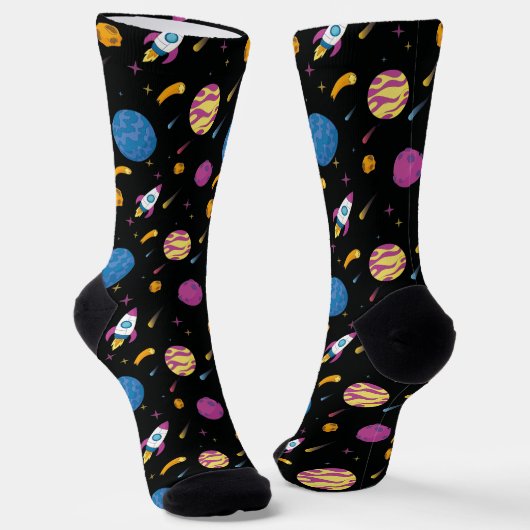 Chaussette Motif Galaxy Voyage en vaisseau spatial (Angulaire)