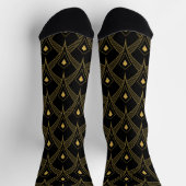 Chaussette Motif géométrique art-déco noir et or (Haut)