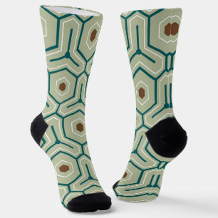 Chaussette Motif géométrique avec hexagones imbriqués