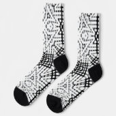 Chaussette Motif géométrique blanc et noir (Gauche)