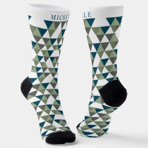 Chaussette Motif géométrique bleu foncé
