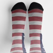 Chaussette MOTIF géométrique bleu rouge USA (Haut)