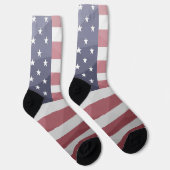 Chaussette MOTIF géométrique bleu rouge USA (Droite)