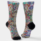 Chaussette Motif géométrique moderne Tropical-Multicolor (Angulaire)
