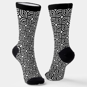 Chaussette Motif géométrique noir blanc