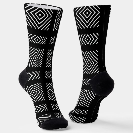 Chaussette Motif géométrique noir et blanc Ama (Angulaire)