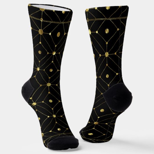 Chaussette Motif géométrique or et noir (Angulaire)