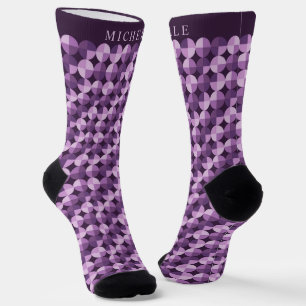 Chaussette Motif géométrique Personnalisé clair foncé violet