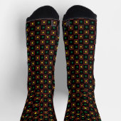 Chaussette Motif géométrique rouge vert noir afrocentré (Haut)