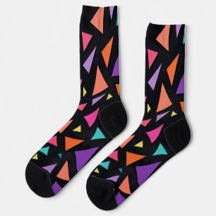 Chaussette Motif géométrique triangulaire multicolore