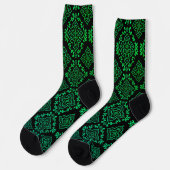 Chaussette Motif géométrique vert / Impression indienne (Gauche)
