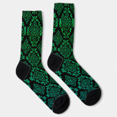 Chaussette Motif géométrique vert / Impression indienne (Droite)