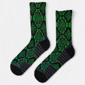 Chaussette Motif géométrique vert / Impression indienne (Gauche)