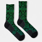 Chaussette Motif géométrique vert / Impression indienne (Droite)