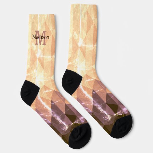 Chaussette motif géométrique violet vintage (Droite)