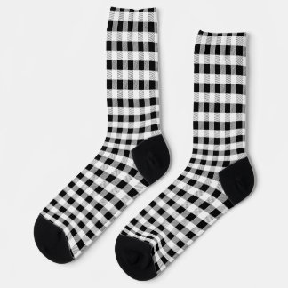 Chaussette Motif Gingham Noir et Blanc Cottagecore